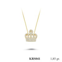 Gold Zircon Stone Necklace 1,776 gr 