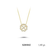  Gold Zircon Stone Necklace 1,728 gr 