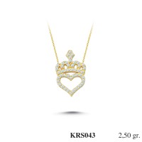  Gold Zircon Stone Necklace 2,4 gr 