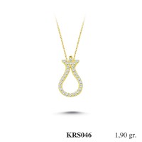  Gold Zircon Stone Necklace 1,824 gr 