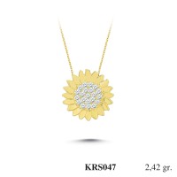  Gold Zircon Stone Necklace 2,3232 gr 