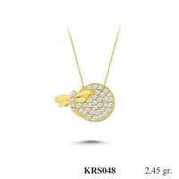  Gold Zircon Stone Necklace 2,352 gr 