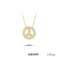  Gold Zircon Stone Necklace 2,1696 gr 