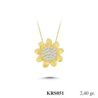  Gold Zircon Stone Necklace 2,304 gr 