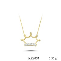  Gold Zircon Stone Necklace 2,256 gr 