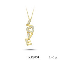  Gold Zircon Stone Necklace 2,304 gr 