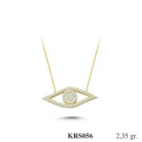  Gold Zircon Stone Necklace 2,256 gr 