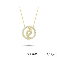  Gold Zircon Stone Necklace 1,968 gr 