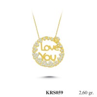  Gold Zircon Stone Necklace 2,496 gr 