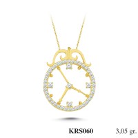  Gold Zircon Stone Necklace 2,928 gr 