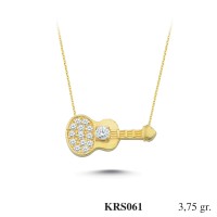  Gold Zircon Stone Necklace 3,6 gr 