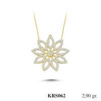  Gold Zircon Stone Necklace 2,784 gr 