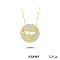  Gold Zircon Stone Necklace 2,88 gr 