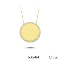  Gold Zircon Stone Necklace 3,1776 gr 