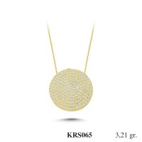  Gold Zircon Stone Necklace 3,0816 gr 