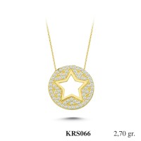  Gold Zircon Stone Necklace 2,592 gr 