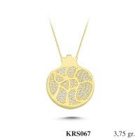  Gold Zircon Stone Necklace 3,6 gr 