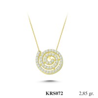  Gold Zircon Stone Necklace 2,736 gr 