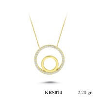  Gold Zircon Stone Necklace 2,208 gr 