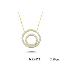 Gold Zircon Stone Necklace 2,688 gr 