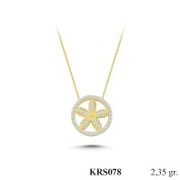  Gold Zircon Stone Necklace 2,256 gr 