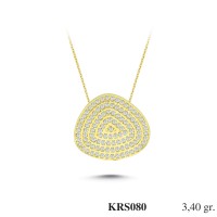  Gold Zircon Stone Necklace 3,264 gr 