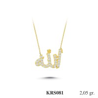  Gold Zircon Stone Necklace 1,968 gr 