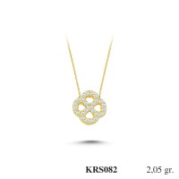  Gold Zircon Stone Necklace 1,968 gr 