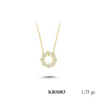  Gold Zircon Stone Necklace 1,68 gr 