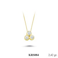  Gold Zircon Stone Necklace 2,3232 gr 