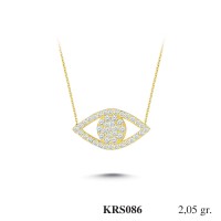  Gold Zircon Stone Necklace 1,968 gr 
