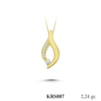  Gold Zircon Stone Necklace 2,1504 gr 