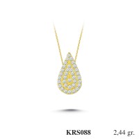  Gold Zircon Stone Necklace 2,3424 gr 