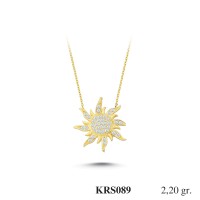  Gold Zircon Stone Necklace 2,112 gr 