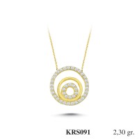  Gold Zircon Stone Necklace 2,208 gr 