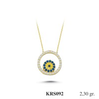  Gold Zircon Stone Necklace 2,208 gr 