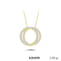  Gold Zircon Stone Necklace 2,784 gr 