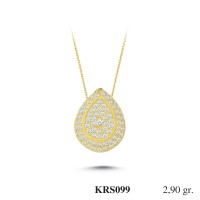  Gold Zircon Stone Necklace 2,784 gr 