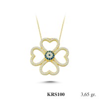  Gold Zircon Stone Necklace 3,504 gr 
