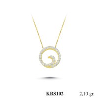  Gold Zircon Stone Necklace 2,016 gr 