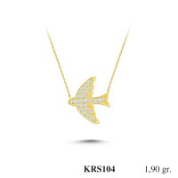 Gold Zircon Stone Necklace 1,824 gr 