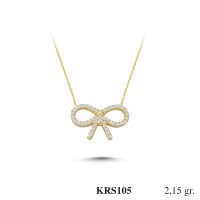  Gold Zircon Stone Necklace 2,064 gr 