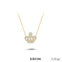  Gold Zircon Stone Necklace 2,016 gr 