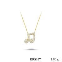  Gold Zircon Stone Necklace 1,728 gr 