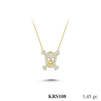  Gold Zircon Stone Necklace 1,392 gr 