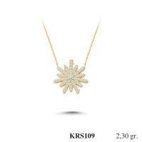  Gold Zircon Stone Necklace 2,208 gr 