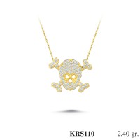  Gold Zircon Stone Necklace 2,304 gr 