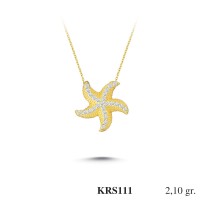  Gold Zircon Stone Necklace 2,016 gr 