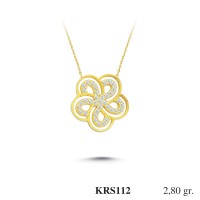  Gold Zircon Stone Necklace 2,688 gr 