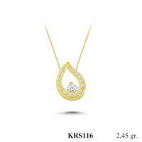  Gold Zircon Stone Necklace 2,352 gr 